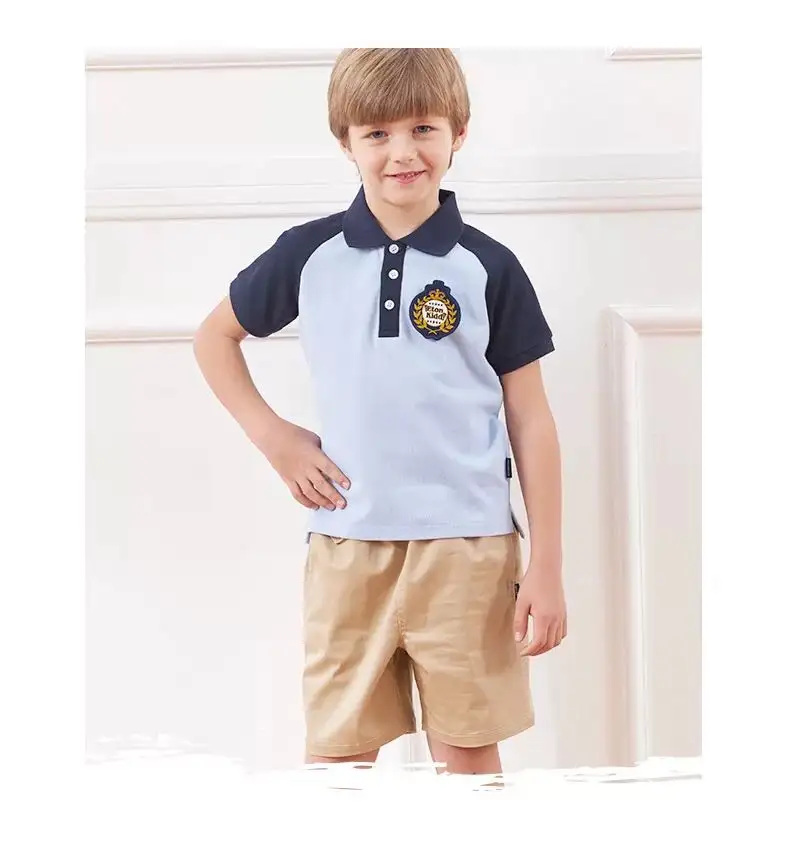 Custom Made Primary School Uniform Designs Summer Kids Boy and Girl School Uniform shirts and shorts skirts kindergarten uniform