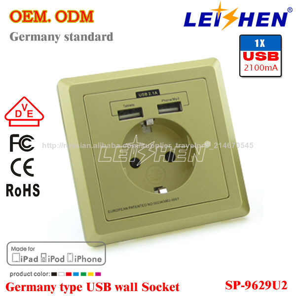 LEISHEN Brand 2‎.1a универсальный usb стену розетки