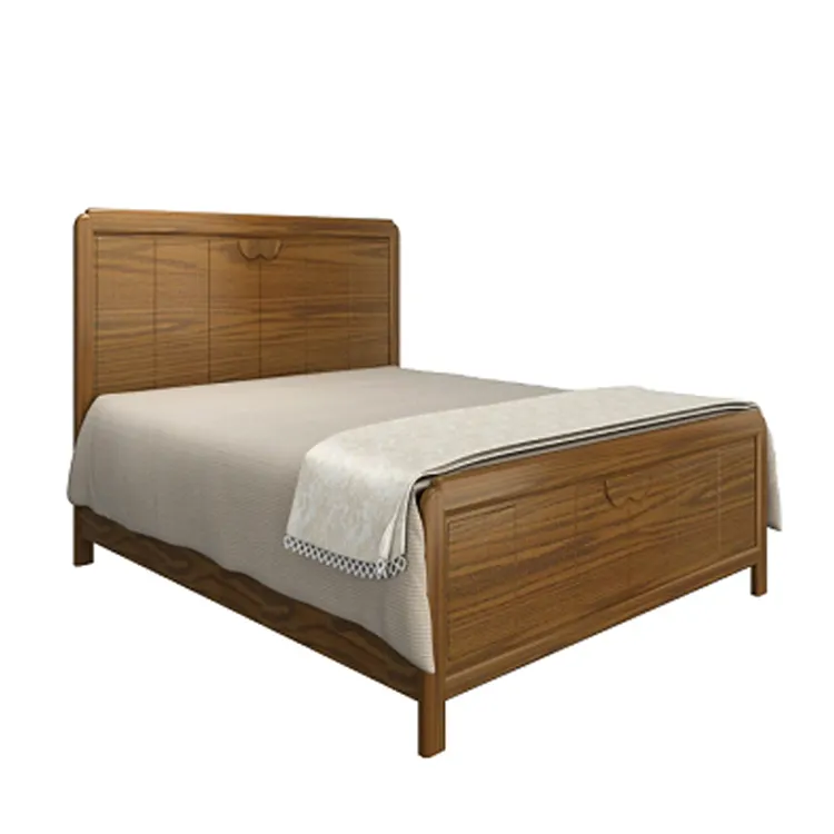 solid wood bed wooden home furniture design modern bed
