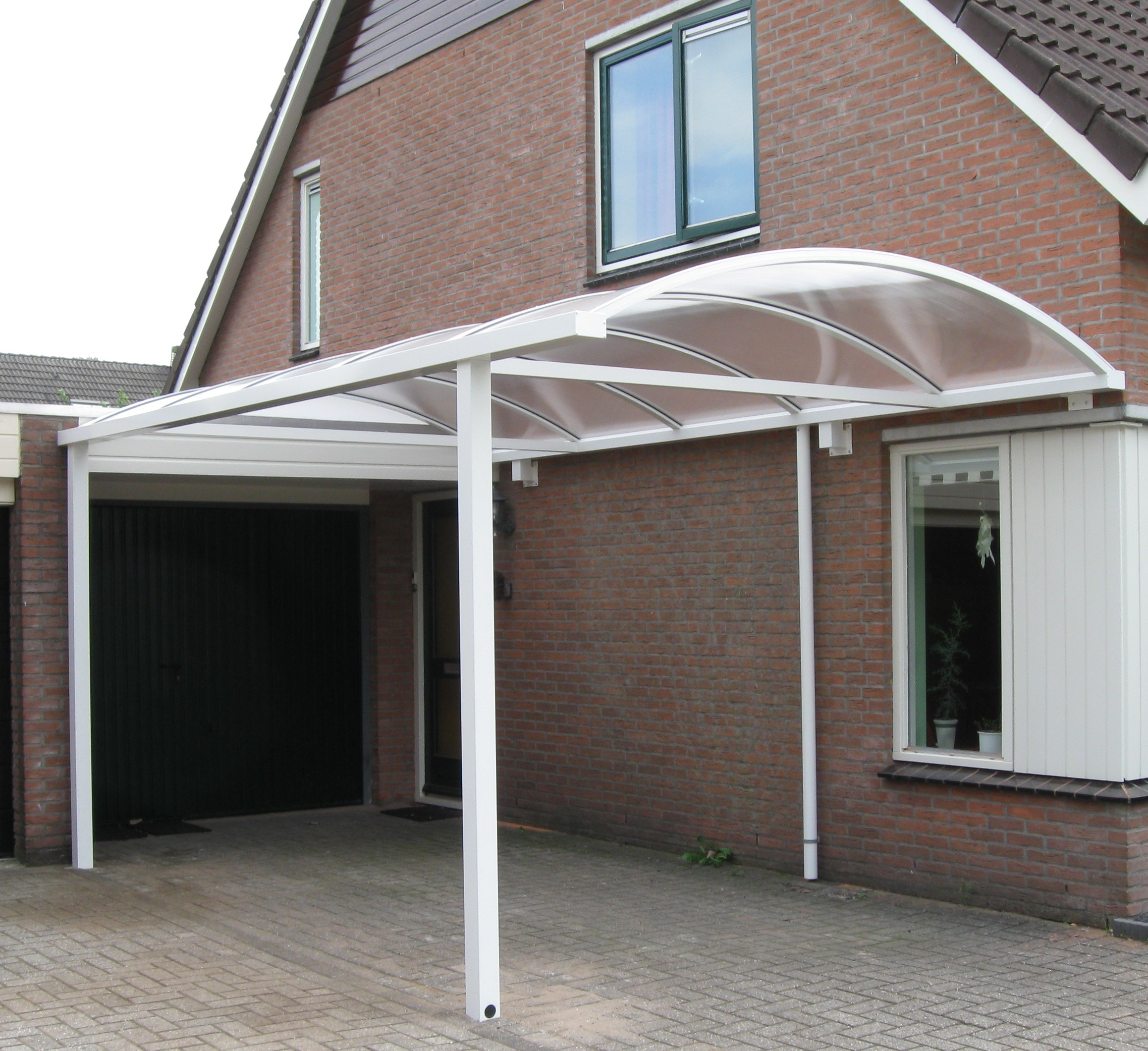 Top quality easy installation aluminum double carport with polycarbonate sheet roof