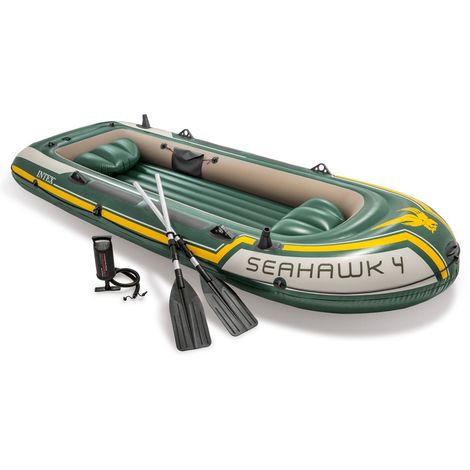 Intex 68351SEAHAWK для 4 человек каяк аварийно-спасательных рыболовная надувная рыбацкая лодка на 351 см x 145 см x 48 см