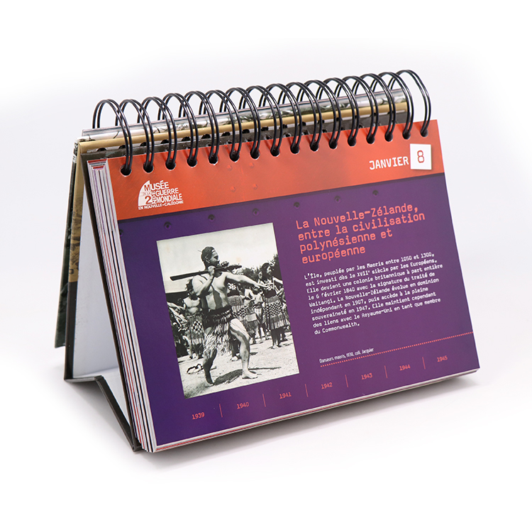 Custom Popular Flat Open Wire-o Binding Photo Style New Year Table Desk Calendar Printing