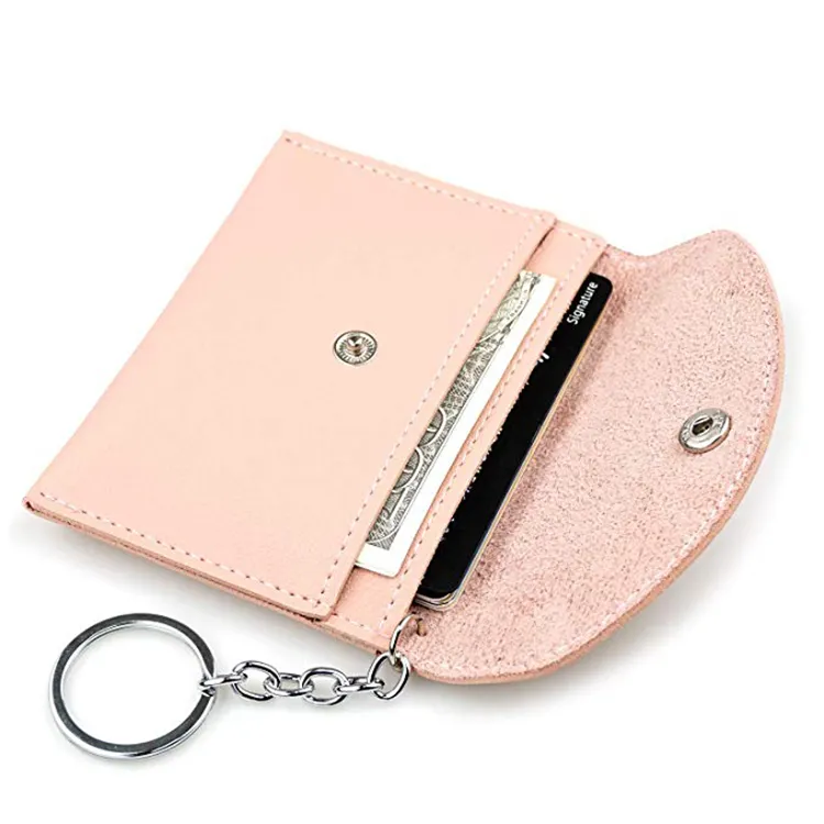 mini coin leather envelope purse keychain