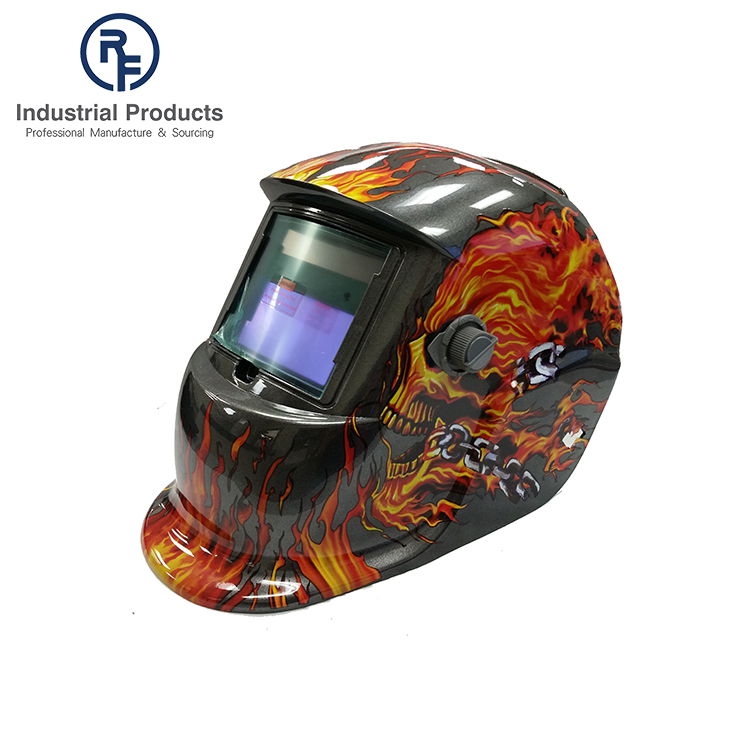 USA Popular style skull and flames painted on helmets for welding protection