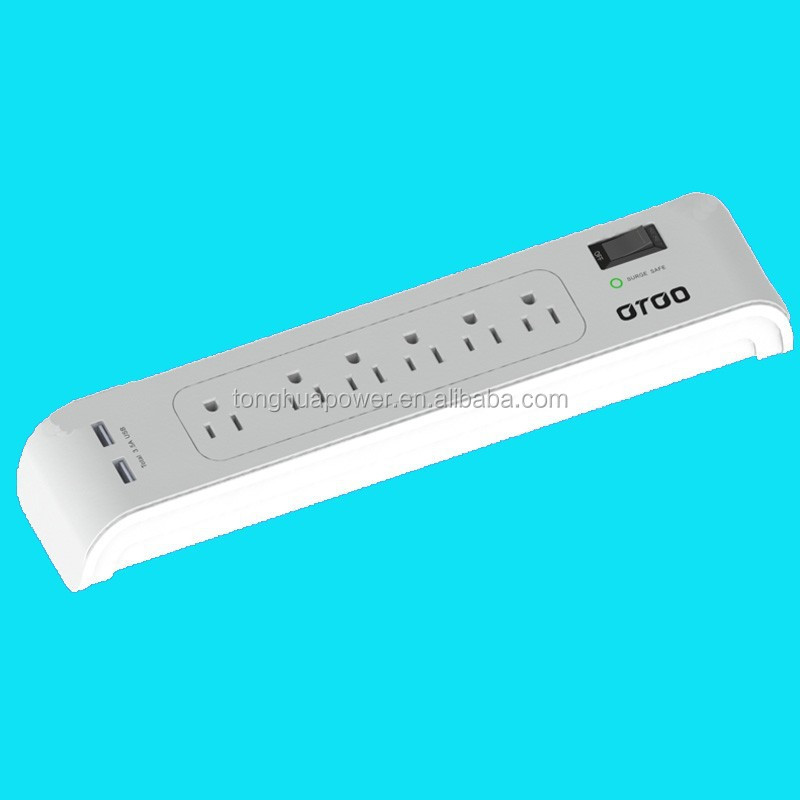 Розетка электрическая с 6 розетками и разъемом Etl America Usb, с защитой от перенапряжения