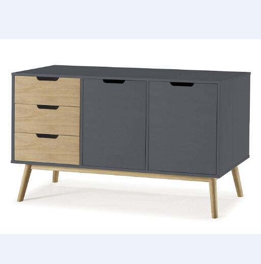 Шведский комод Java 3 tiroir y 2 Porte Gris Anthracite