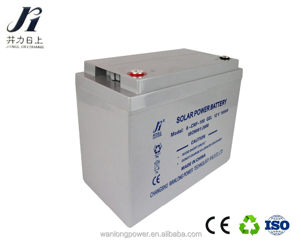 Rechargeable deep cycle long life VRLA 12v 100ah gel solar battery