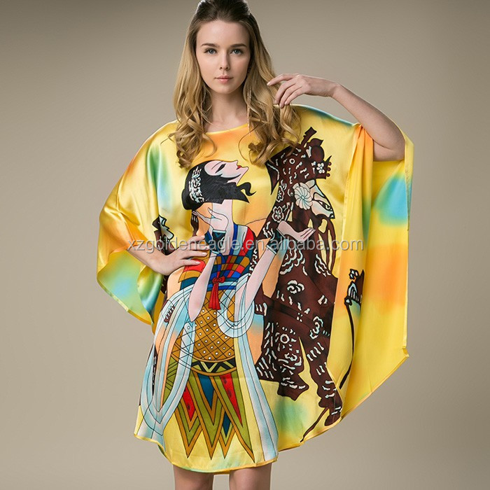 2020 hottest Handpainted 100% Pure Silk Caftans Loose and Gorgeous
