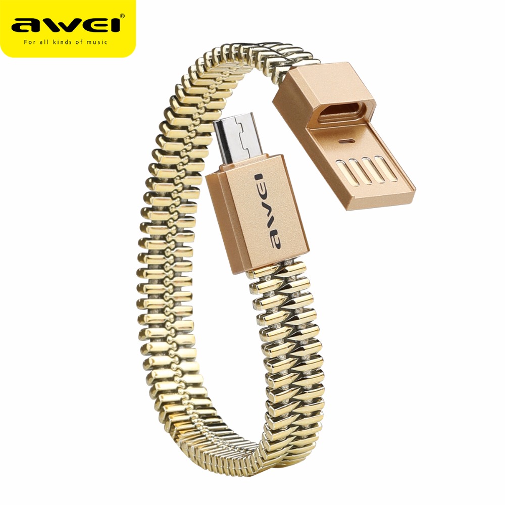 AWEI Micro USB 2,0 кабель для передачи данных, зарядное устройство, Синхронизация USB 2,0 A к MICRO B Lead