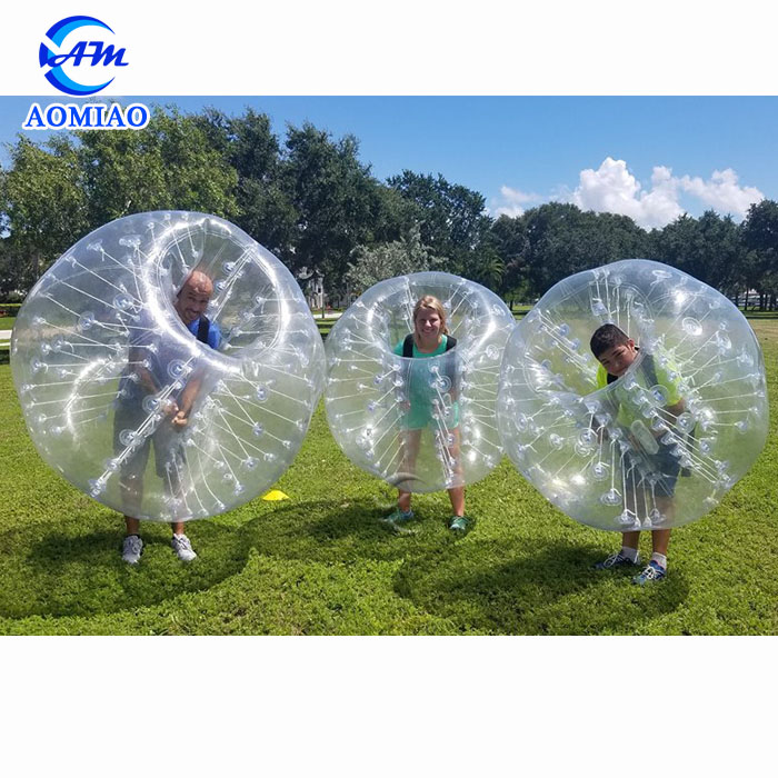 Transparent color inflatable bubble soccer ball suit for adult and kids