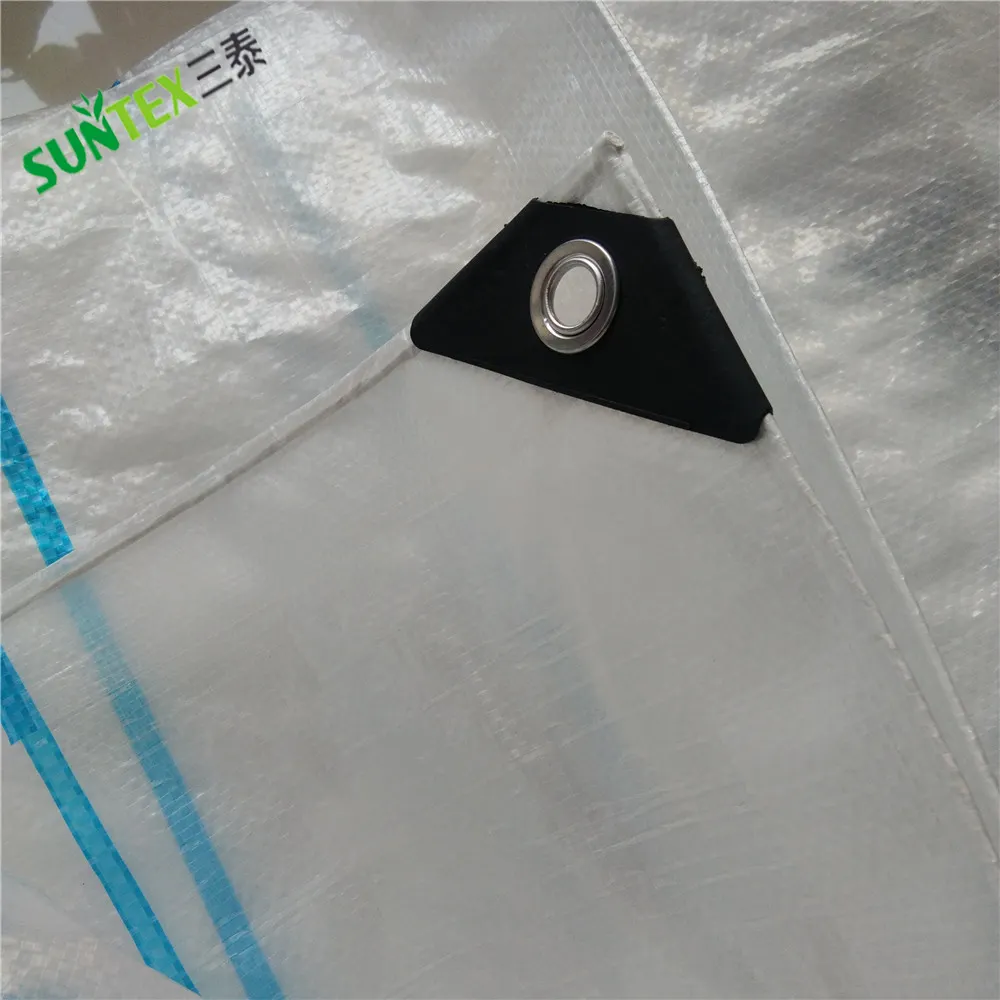 HDPE Greenhouse Woven Plastic Film, UV stabilized Clear PE Reinforced Plastic Rain Cover