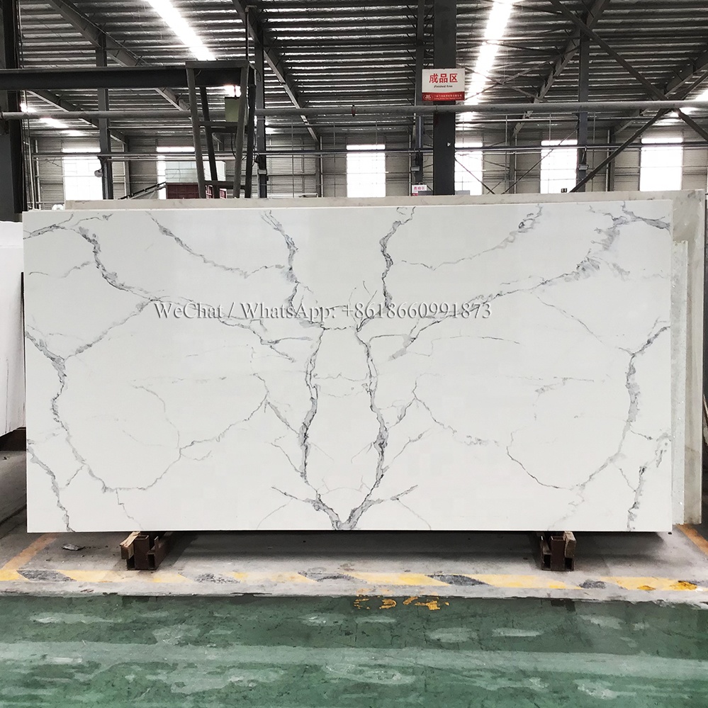 artificial white 2cm 3cm calacatta quartz slab price per square meter