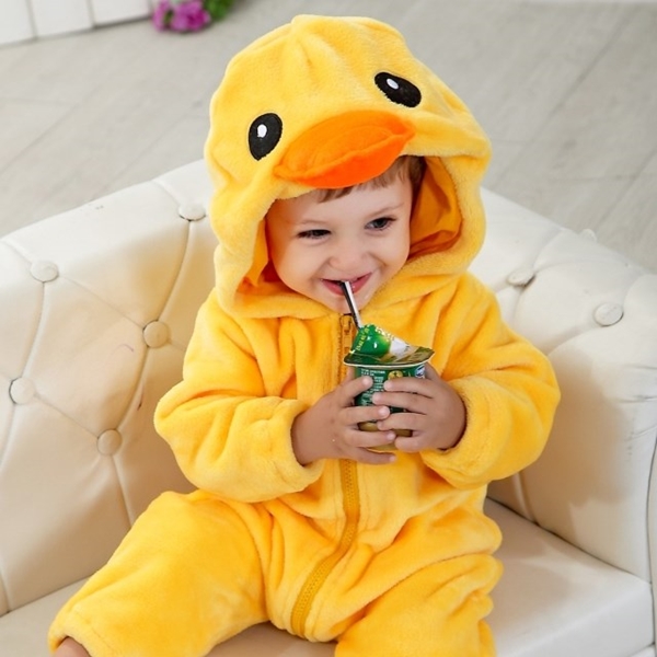 Желтый утка детские KIGU малыша шерсти животных новорожденный пижамы пижамы костюм Onesie