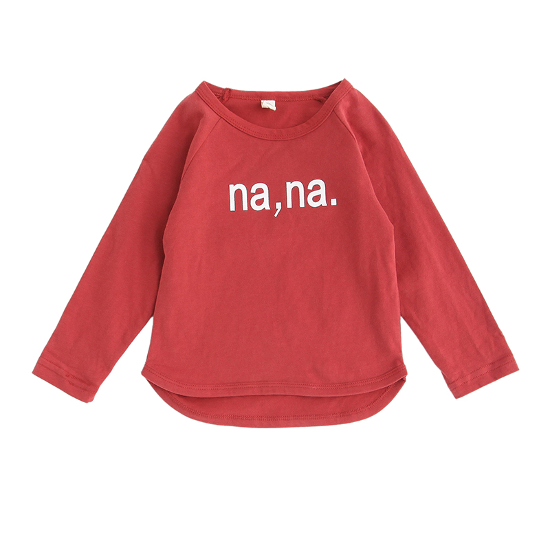 2412/factory direct sale spruce excellent Cotton crew neck long sleeve top for kids