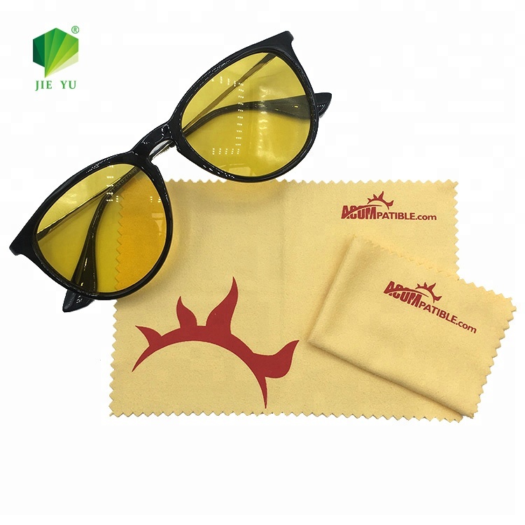 15*18cm Custom Print Microfiber Suede Glasses/Eyeglasses/Lens/Screen cleaning cloth