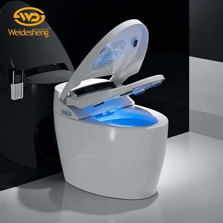 Auto flush clean function one piece commode s-trap ceramic smart wc toilet