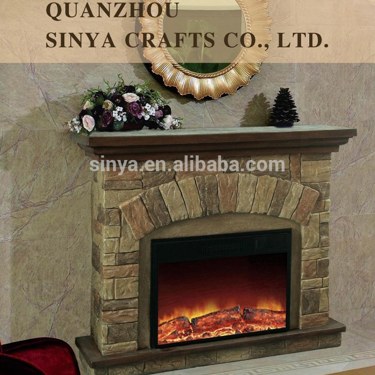 OEM European Stone Carving Electric Fireplaces