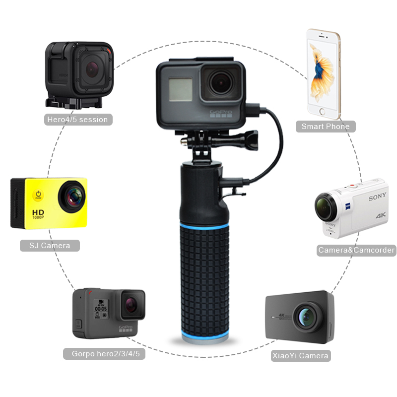 5200 mAh Power grip штатив монопод для Go pro hero7 hero6 hero5 hero4 hero3
