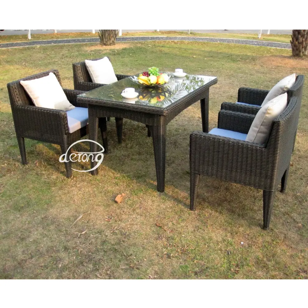 outdoor Aluminum frame dining table and chair set furniture