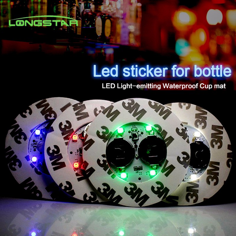 Party Supplies Led Light Drink Coasters PCB+EVA Led Flashing Bottle Sticker