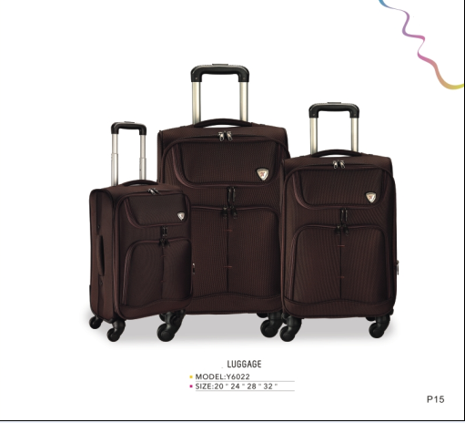 4 university 360 turn 3-Piece Eva Travel Luggage Bag Black