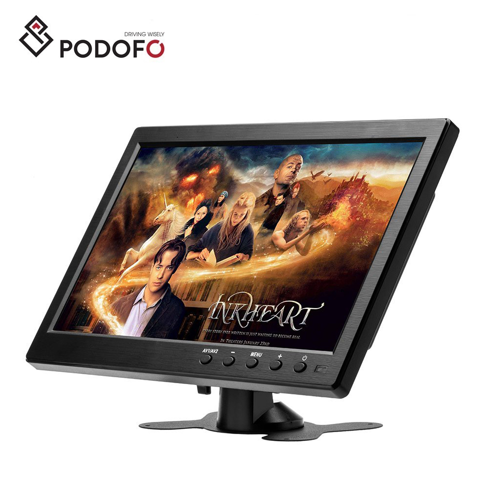 Podofo 10.1'' HD Monitor for Mini TV & Computer Display TFT LCD Color Screen for Car Backup Camera & Home Security System