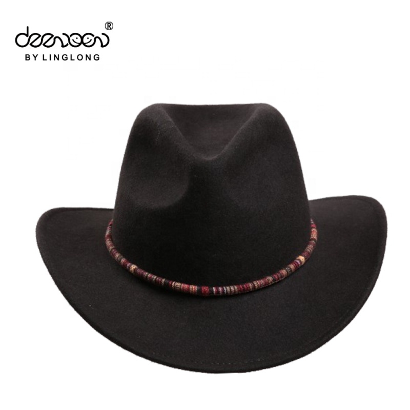 Custom China Wholesale Wool Felt Cowboy Hat Custom Men Cowboy Hat