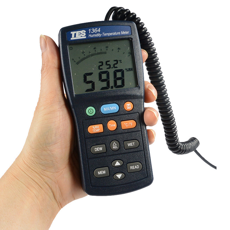 TES-1364 цифровой Datalogging влажность температура метр тестер