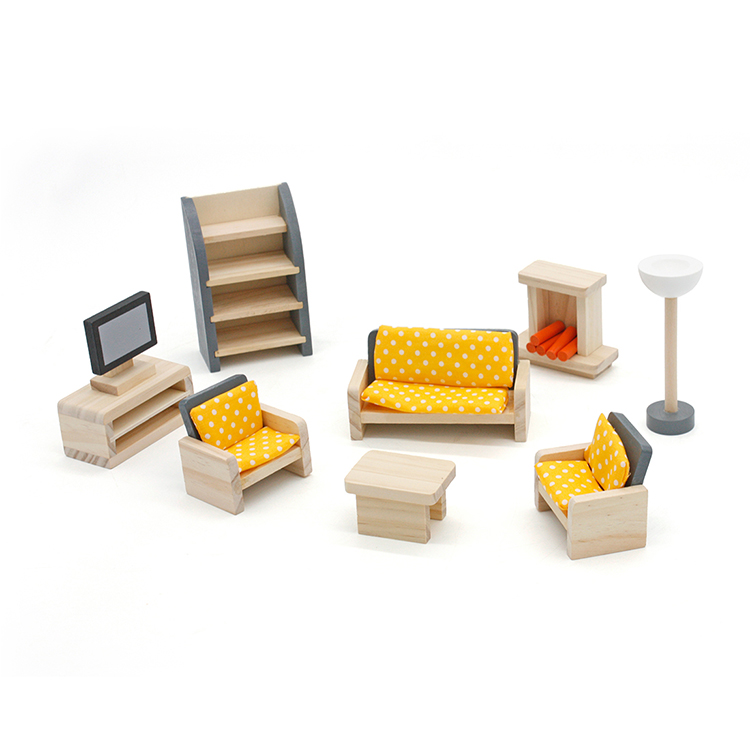 Wholesale kids furniture toys wooden miniature doll house furniture W06B055