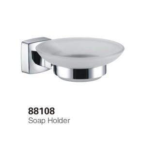 Saniluxe Wall mounted glass soap dish with chrome palted holder