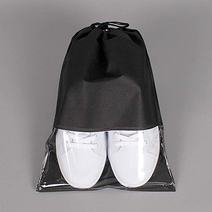 Non-Woven Drawstring прозрачное окно водонепроницаемый пыли Путешествия сумка для хранения обуви
