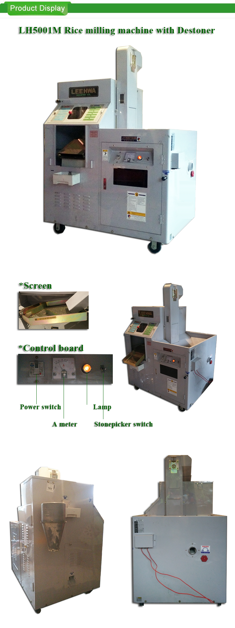 LH-5001M hulling/de-stone removal/cleaning/screening/vibration/lifting/polishing/rice machinery
