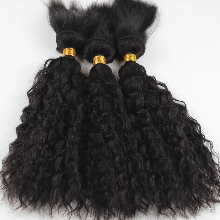 8"-30" Natural color kinky curly crochet braids with human hair