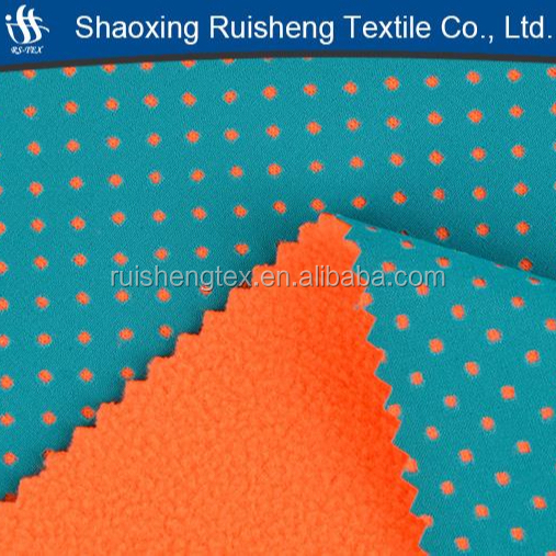 punching softshell stretch fabric bonded TPU film bonded polar fleece