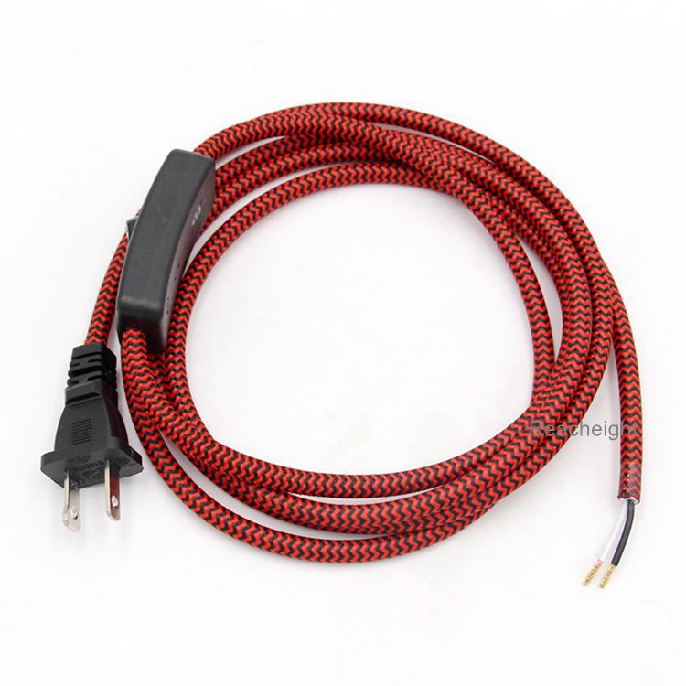 6,5ft 2/18AWG 110V Литой штекер питания американского стандарта с переключателем