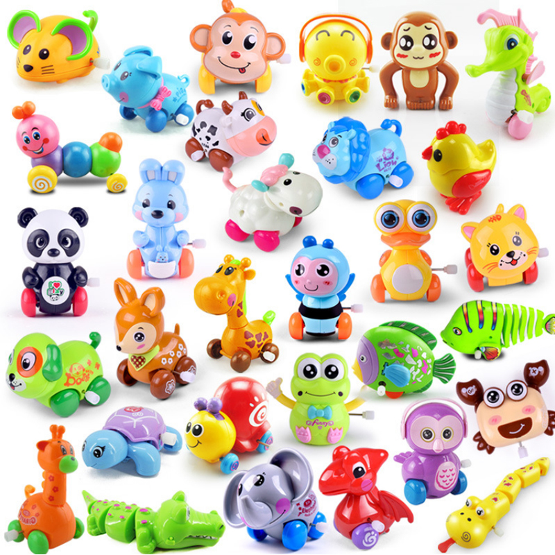 Hot sale clockwork toy wind-up toy pull back plastic animal figurines