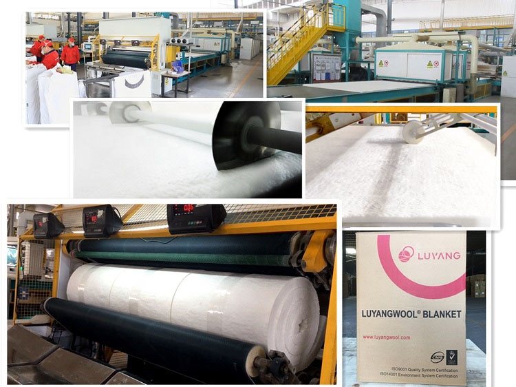 LUYANGWOOL заводская цена 1260 градусов огнеупорный оксид алюминия силикатная игла керамическое волокно изоляционное одеяло