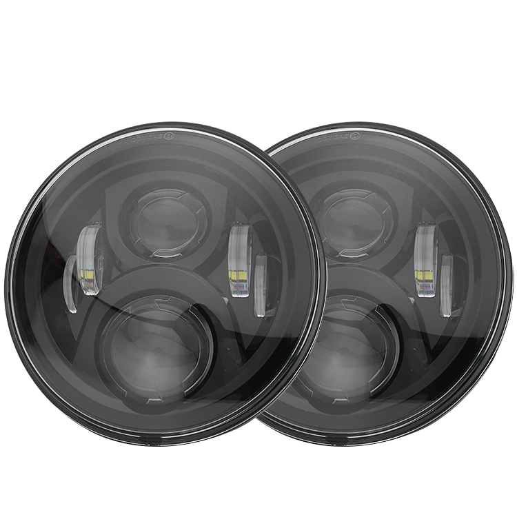 Automotive lighting systems 7 inch led headlight 40W built in rebreather 7'' round led headlight non halo for jeep wrangler JK