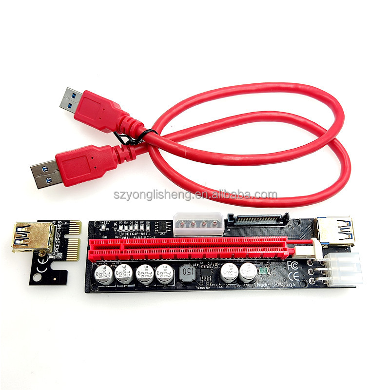 PCI-E Райзер-карта Райзер 011 1X до 16x pcie Райзер 6Pin Райзер USB 3,0 X16 для графической карты GPU