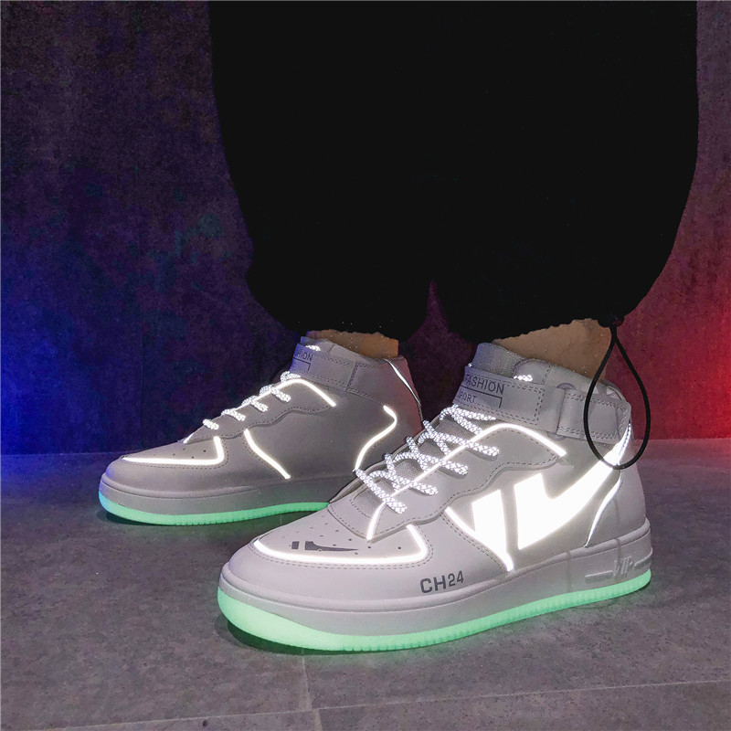 BoyShoes Fashion Luminescent Sneaker Running Footwear For Poping Dance Trend Style Glow In The Dark Zapatilla Deporte Para Danza