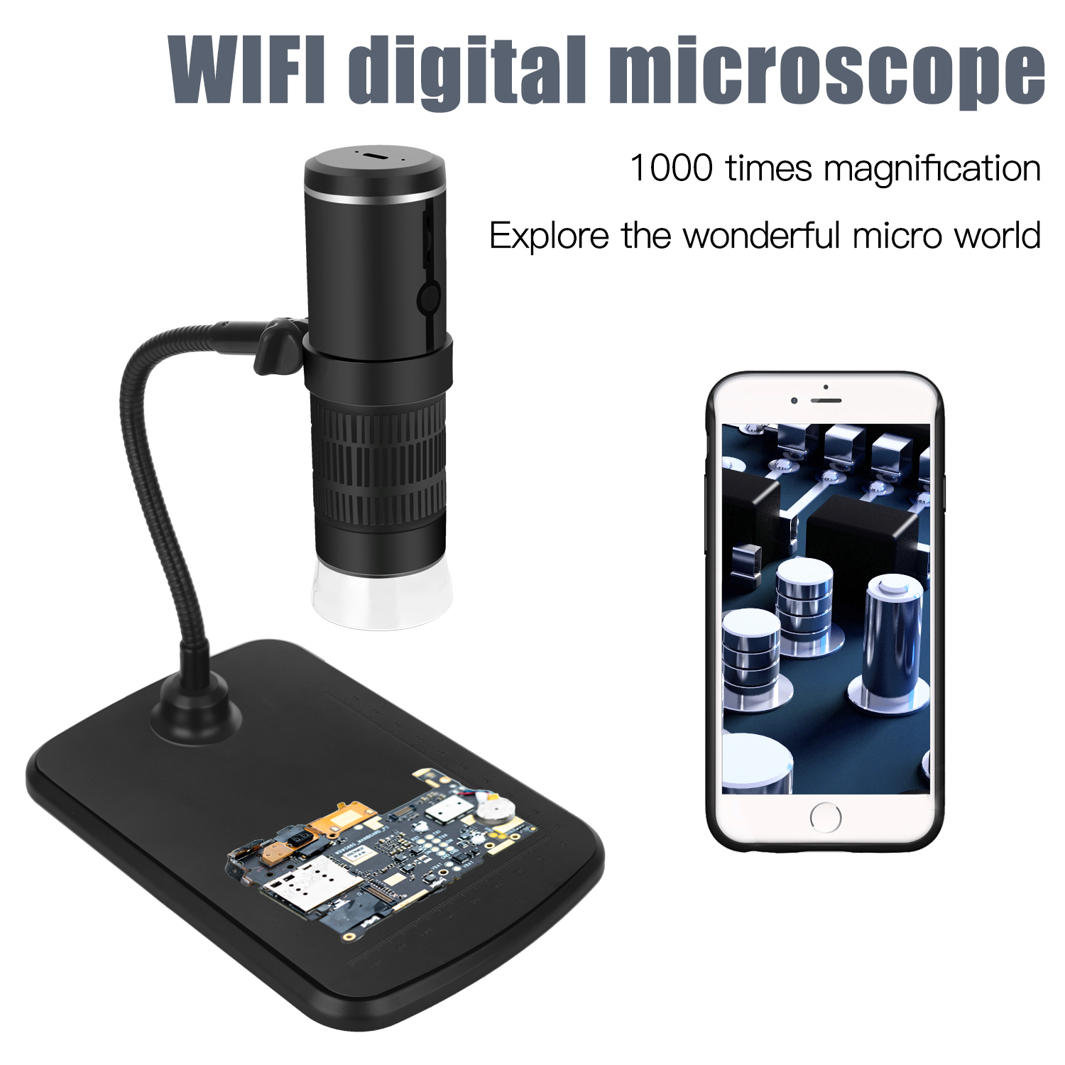 1080p 360 rotating wireless usb microscope 1000 camera price portable adjustable stand 1000x electron digital wifi microscope
