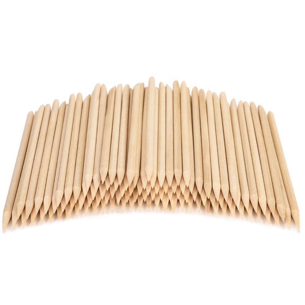 100 Pcs 114mm Orange Wood Nail Sticks