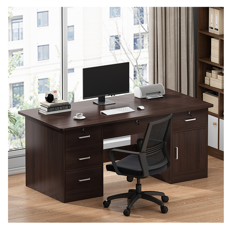 Desktop home computer desk office desk and chair set of simple modern staff single office table with drawers