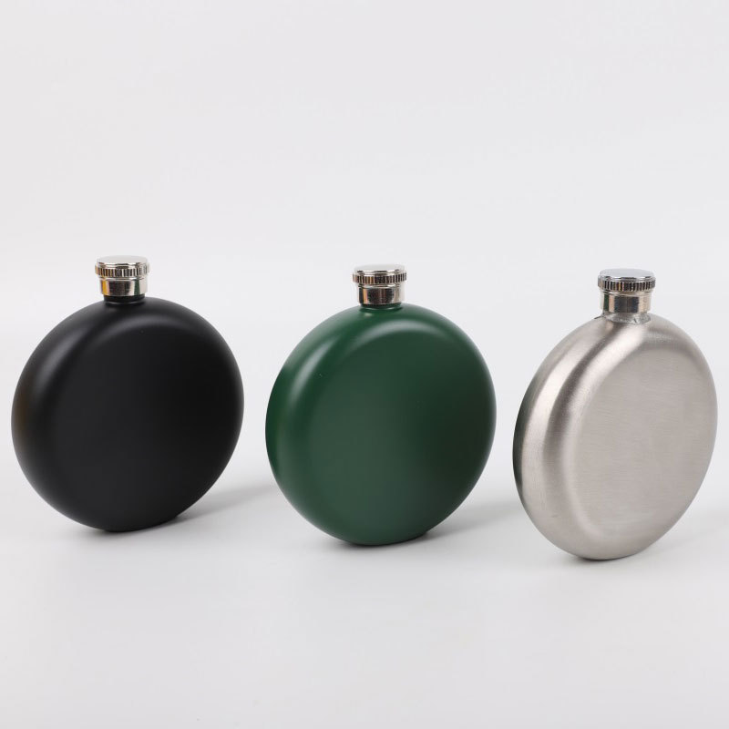 5 oz Stainless Steel Round Flask Round Solid Color Stainless Steel Wine Pot