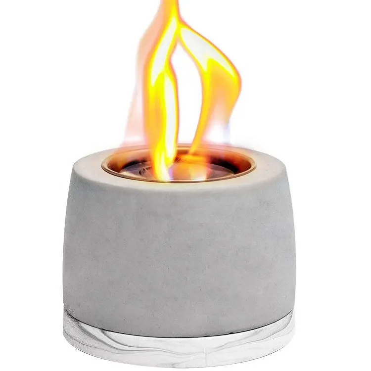 Concrete Tabletop Fire Pit Fire Bowl Mini Personal Fireplace for Indoor and Outdoor Firepit Tabletop