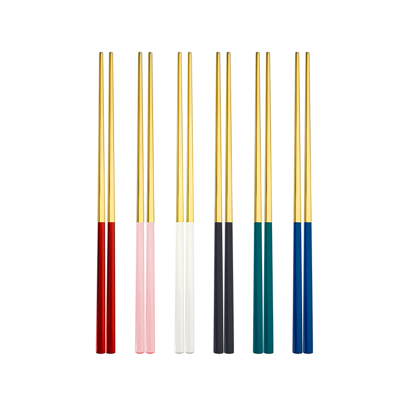 Chinese Chopsticks Stainless Steel Cutlery Custom Chopsticks Metal Gold Plated Utensils