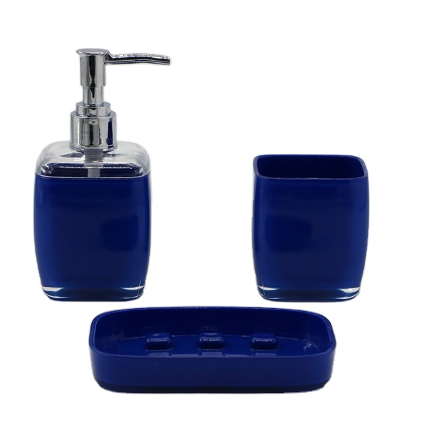 3 Pcs Acrylic Bathroom Sets Bottle Simple plastic bathroom accessories Set Sustainable gift bath set Everyday Support Brown