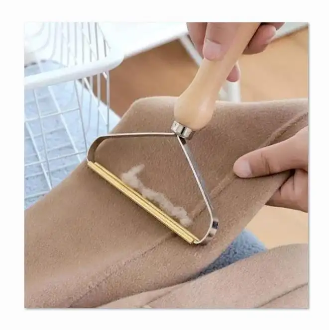 Hot Selling Garment Razor Plush Fabric Wooden Handle Portable Sweater Woven Jacket Fluff Remover