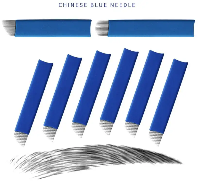 Disposable Needle Microblading Blade Eyebrow tebori microblading tattoo needle 7 9 11 12 14 16 18 Pin U shape blades