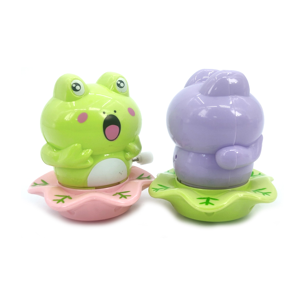 Заводные игрушки мультфильм животных заводные запустить прыжки пластиковый лягушка игрушки 12 шт. в комплекте